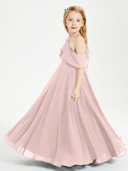 Off-the-Shoulder Long Dresses for Junior Bridesmaids Dusty Rose