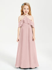 Off-the-Shoulder Long Dresses for Junior Bridesmaids Dusty Rose