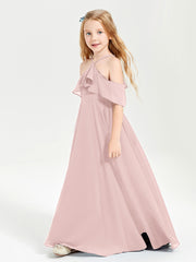 Off-the-Shoulder Long Dresses for Junior Bridesmaids Dusty Rose