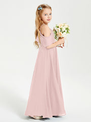 Off-the-Shoulder Long Dresses for Junior Bridesmaids Dusty Rose