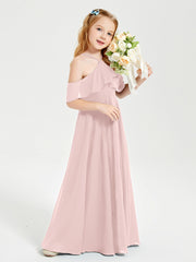 Off-the-Shoulder Long Dresses for Junior Bridesmaids Dusty Rose