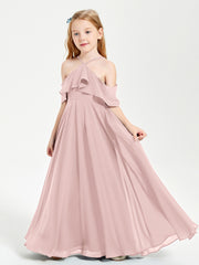 Off-the-Shoulder Long Dresses for Junior Bridesmaids Dusty Rose