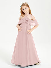 Off-the-Shoulder Long Dresses for Junior Bridesmaids Dusty Rose
