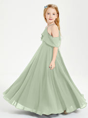Off-the-Shoulder Long Dresses for Junior Bridesmaids Dusty Sage
