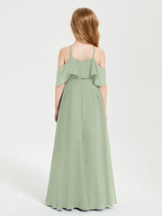 Off-the-Shoulder Long Dresses for Junior Bridesmaids Dusty Sage