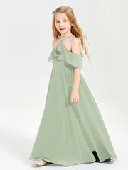 Off-the-Shoulder Long Dresses for Junior Bridesmaids Dusty Sage