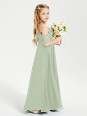 Off-the-Shoulder Long Dresses for Junior Bridesmaids Dusty Sage
