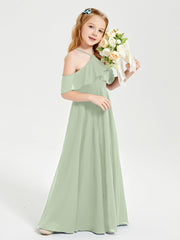 Off-the-Shoulder Long Dresses for Junior Bridesmaids Dusty Sage
