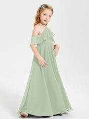 Off-the-Shoulder Long Dresses for Junior Bridesmaids Dusty Sage
