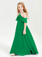 Off-the-Shoulder Long Dresses for Junior Bridesmaids Emerald