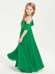Off-the-Shoulder Long Dresses for Junior Bridesmaids Emerald