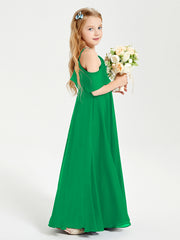 Off-the-Shoulder Long Dresses for Junior Bridesmaids Emerald