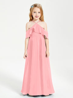 Off-the-Shoulder Long Dresses for Junior Bridesmaids Flamingo