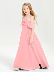 Off-the-Shoulder Long Dresses for Junior Bridesmaids Flamingo
