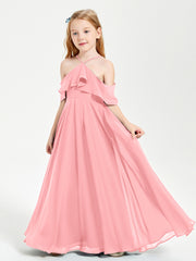 Off-the-Shoulder Long Dresses for Junior Bridesmaids Flamingo