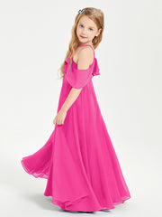 Off-the-Shoulder Long Dresses for Junior Bridesmaids Fuchsia
