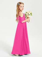 Off-the-Shoulder Long Dresses for Junior Bridesmaids Fuchsia