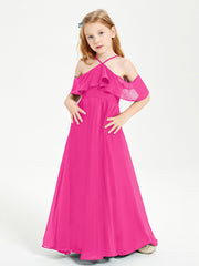 Off-the-Shoulder Long Dresses for Junior Bridesmaids Fuchsia