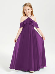 Off-the-Shoulder Long Dresses for Junior Bridesmaids Grape