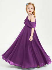 Off-the-Shoulder Long Dresses for Junior Bridesmaids Grape