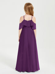 Off-the-Shoulder Long Dresses for Junior Bridesmaids Grape