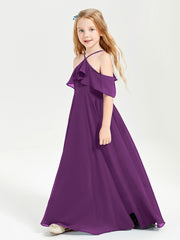 Off-the-Shoulder Long Dresses for Junior Bridesmaids Grape