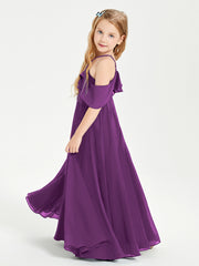 Off-the-Shoulder Long Dresses for Junior Bridesmaids Grape