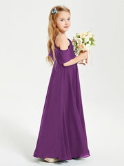 Off-the-Shoulder Long Dresses for Junior Bridesmaids Grape