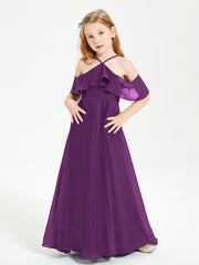Off-the-Shoulder Long Dresses for Junior Bridesmaids Grape
