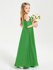 Off-the-Shoulder Long Dresses for Junior Bridesmaids Green