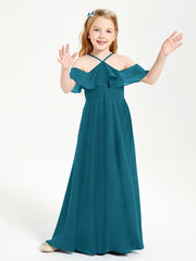 Off-the-Shoulder Long Dresses for Junior Bridesmaids Ink Blue