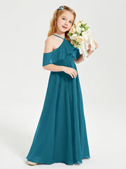 Off-the-Shoulder Long Dresses for Junior Bridesmaids Ink Blue