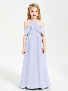 Off-the-Shoulder Long Dresses for Junior Bridesmaids Lavender