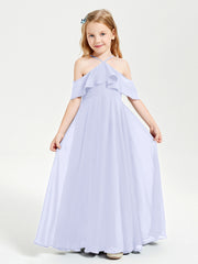 Off-the-Shoulder Long Dresses for Junior Bridesmaids Lavender