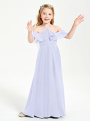Off-the-Shoulder Long Dresses for Junior Bridesmaids Lavender