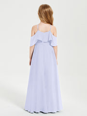 Off-the-Shoulder Long Dresses for Junior Bridesmaids Lavender