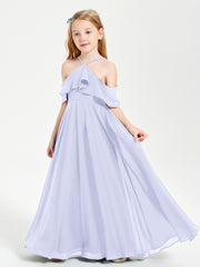 Off-the-Shoulder Long Dresses for Junior Bridesmaids Lavender
