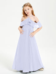 Off-the-Shoulder Long Dresses for Junior Bridesmaids Lavender