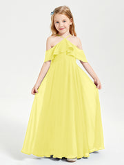Off-the-Shoulder Long Dresses for Junior Bridesmaids Lemon
