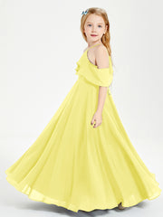 Off-the-Shoulder Long Dresses for Junior Bridesmaids Lemon