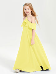 Off-the-Shoulder Long Dresses for Junior Bridesmaids Lemon