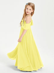 Off-the-Shoulder Long Dresses for Junior Bridesmaids Lemon