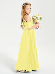 Off-the-Shoulder Long Dresses for Junior Bridesmaids Lemon
