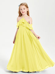 Off-the-Shoulder Long Dresses for Junior Bridesmaids Lemon