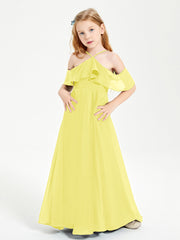 Off-the-Shoulder Long Dresses for Junior Bridesmaids Lemon