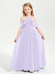 Off-the-Shoulder Long Dresses for Junior Bridesmaids Lilac