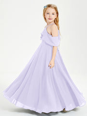 Off-the-Shoulder Long Dresses for Junior Bridesmaids Lilac