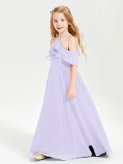 Off-the-Shoulder Long Dresses for Junior Bridesmaids Lilac
