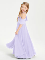 Off-the-Shoulder Long Dresses for Junior Bridesmaids Lilac