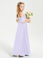 Off-the-Shoulder Long Dresses for Junior Bridesmaids Lilac